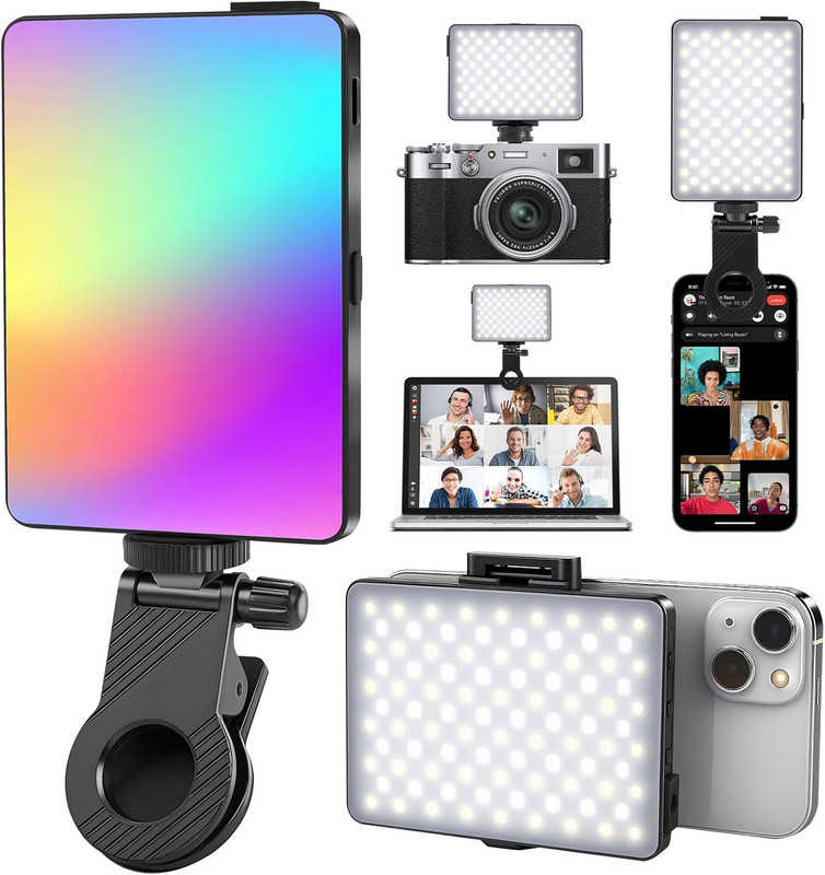 Deoxys Selfie Light for iPhone,Portable Phone Clip on Light 1000 lx Camera LED Light(Batteries Included)