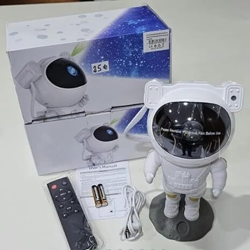 Sai 360° Galaxy Astronaut Projector Lamp – Space Night Light with Remote & Timer 200 lx Camera LED Light(Batteries Included)