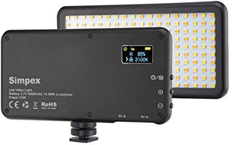 Simpex LED 180 Portable Compact Video LED Light with Built in 4000mAh battery 95 lx Camera LED Light  (Batteries Included)