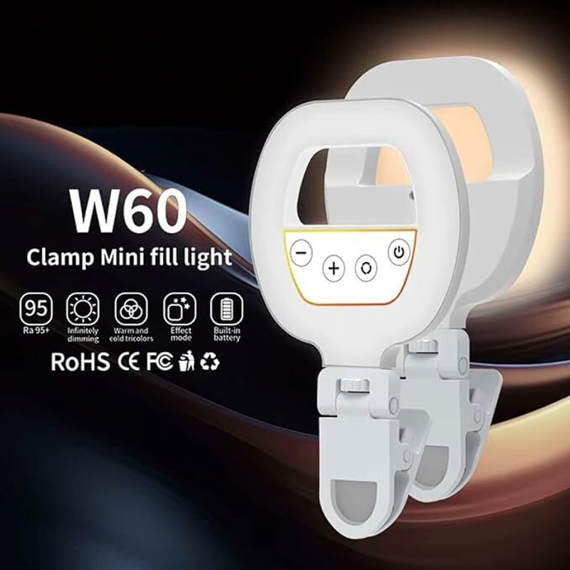 Divyan RGB W60 Mini Selfie Ring Light 100 lx Camera LED Light(Batteries Included)