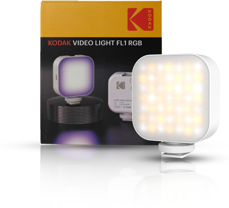 KODAK FL1 RGB 5W Compact Video Light |3000-8500K |CRI 95+ |Camera & Mobile Fill Light 800 lx Camera LED Light