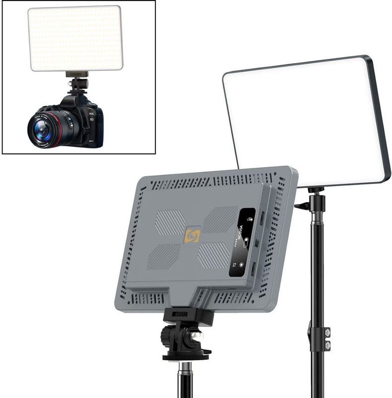 Mocking Bird 11" LED Video Soft Light Panel w/ 4000MAh Rechargeable Battery for Photography 3500 lx Camera LED Light(Batteries Included)