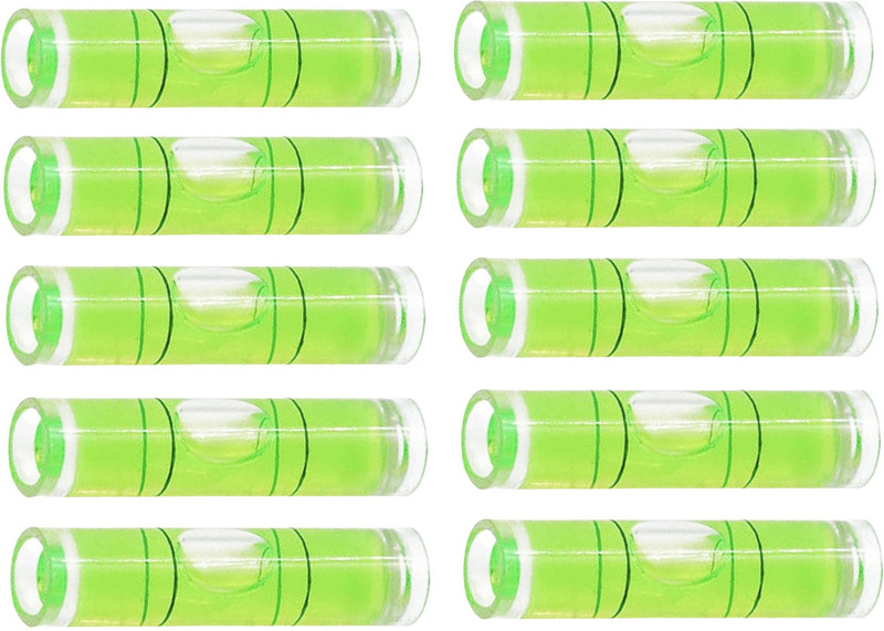 UNIXAA Cylindrical Plastic Bubble Spirit Level Vials for Level of Frame (Pack Of 10) Levelling Base Camera Leveler(Bulls-eye)