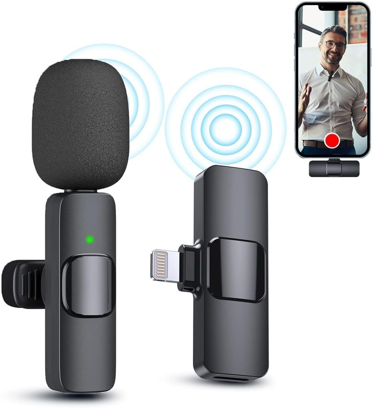 Perfx Wireless Collar Microphone for Android & iPhone & Clip Mic Recording insta reels Camera Microphone