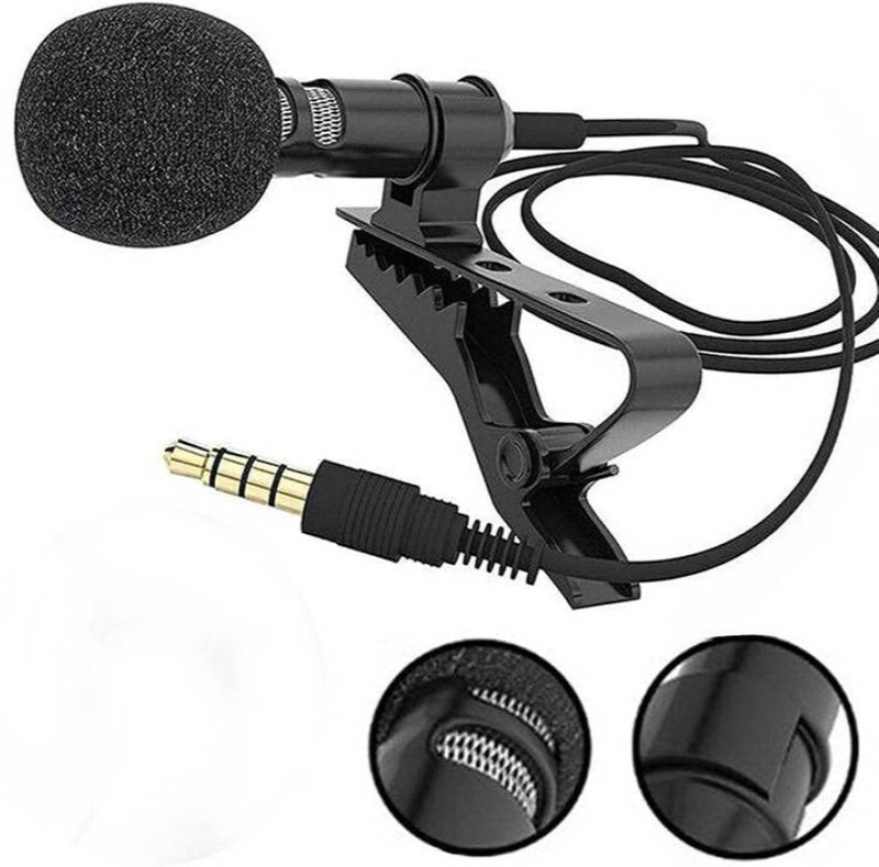 JANGI 3.5mm Clip Microphone 1.5mtr wire For Youtube, Voice Recording TRX115 Camera Microphone
