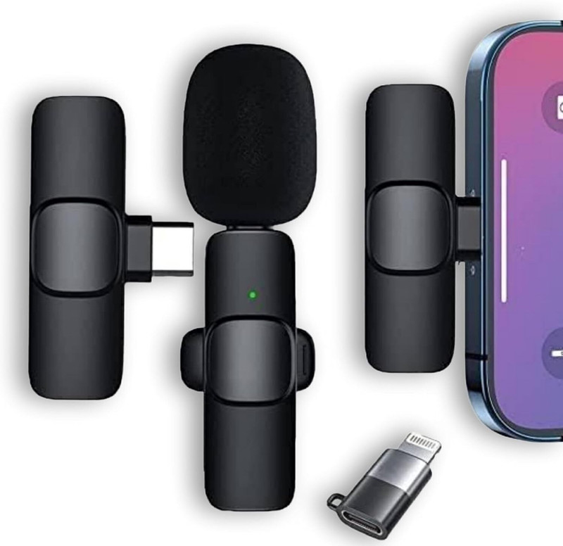 Perfx K8 Wireless Microphone for Mobile Plug&Play Mic for YouTube Vlogging & Interview Camera Microphone