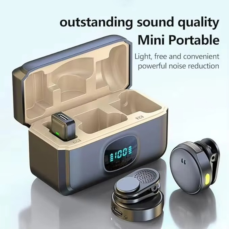 Orvik Q8 Wireless Mic, Noise Reduction Mic,Youtubers Microphone Camera Microphone