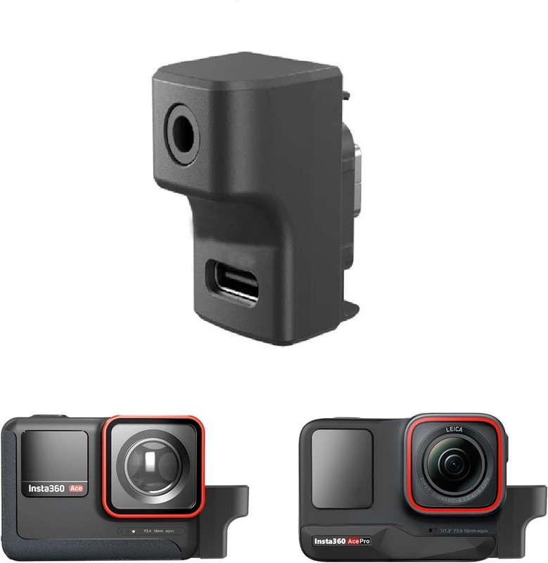 ELFOG Mic Adapter for Insta 360 Ace Pro Mic Adapter Accessories Camera Microphone