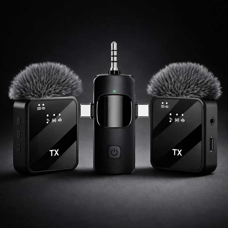 Foxne point F11-2 Collar Wireless Microphone iPhone/Android & Type C Camera Microphone