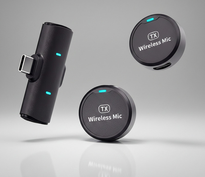 Doz Mini Wireless Microphone for Mobile Recording, Plug and Play Audio Microphone
