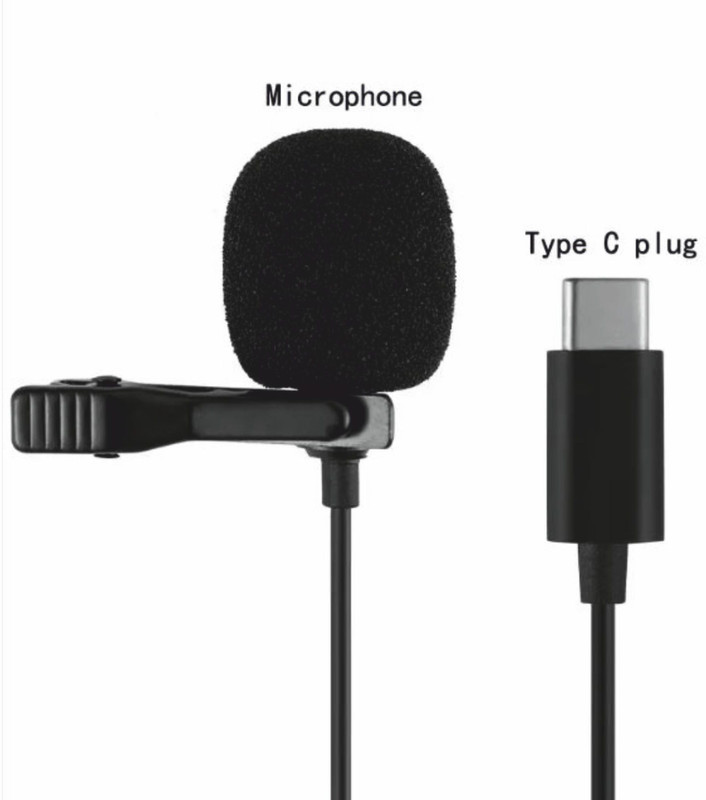 fotokina Collar MIC with Type C Port Microphone for Singing YouTube, Black Camera Microphone