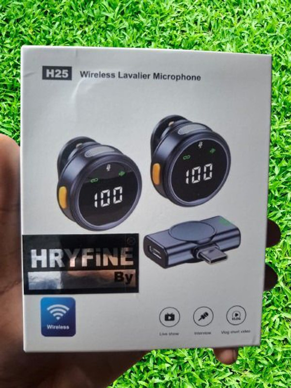 HRYFiNE 2-in-1 Wireless Microphone, Magnetic Collar Clip, 360° Sound Capture, 20m Range Camera Microphone
