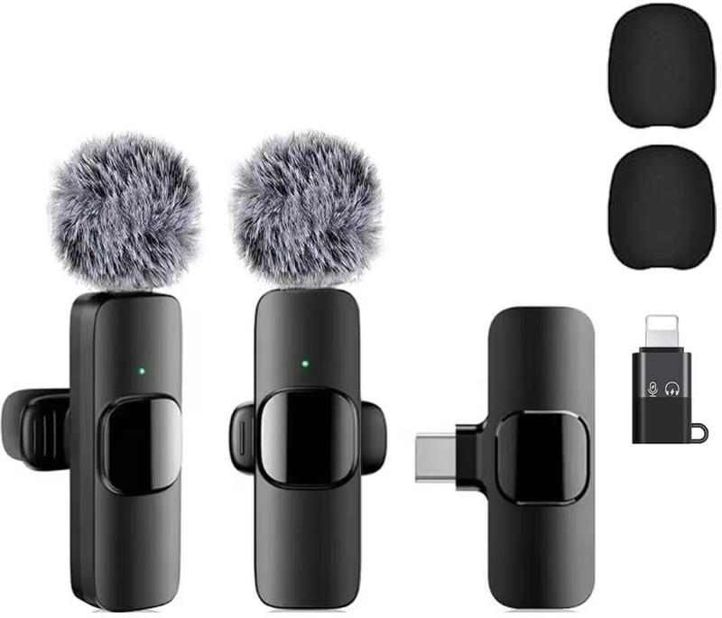GADGETSWEAR K9 Dual Furry Wireless Microphone, For YouTube, Podcasting, Noise Cancellation Camera Microphone