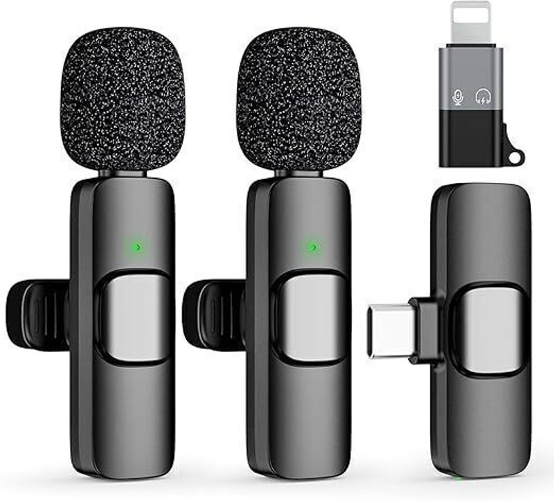 Kazotra k9 Wirelees mic with type c and ios pin Camera Microphone
