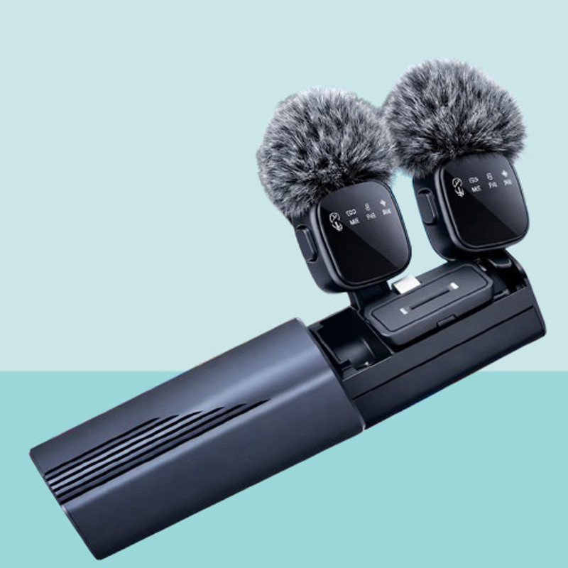 HRYFiNE K26 2.4G Wireless Microphone for iOS/Camera/Android/PC/Noise Cancelling,30h Use, Camera Microphone