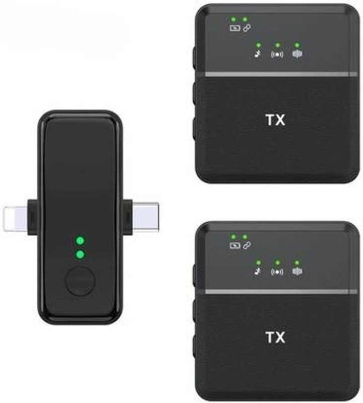 RelElseTech Point Dual Wireless Mini Mic System, 2 Transmitters & 1 Receiver Camera Microphone