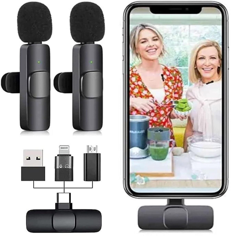 Kazotra K9 Wireless Clip-On Microphone for iOS, Android & Camera – Noise Cancelling Camera Microphone