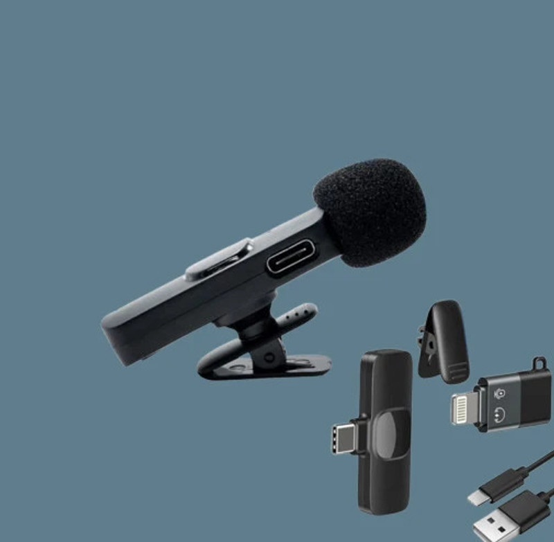 WIRKLICH K8 Clip-On Mic – Wireless, Noise-Free for Vlogging & Streaming Camera Microphone