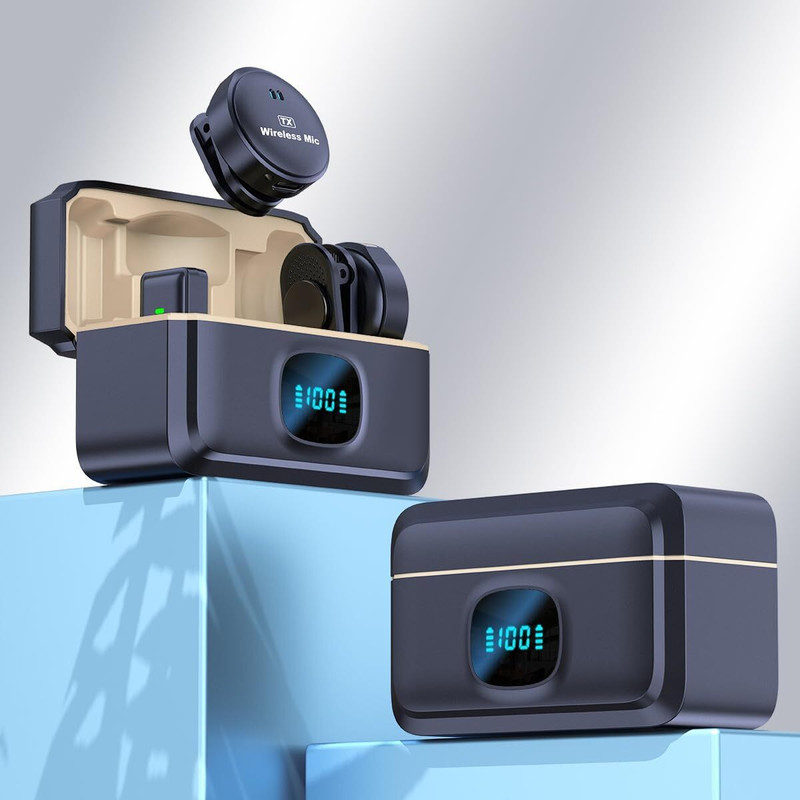 Liwook Q8 Dual Wireless Clip Mic for Instagram, YouTube & Podcasts Camera Microphone