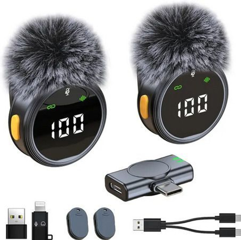 HRYFiNE H25 Magnetic Collar Wireless Mic for Youtuber,vlogging,recording Camera Microphone