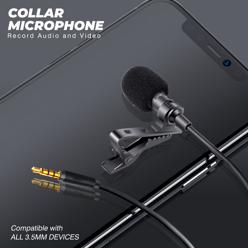 HexaGear Original Collar Microphone with Heavy metal clip Youtube, News, Vlog Camera Microphone
