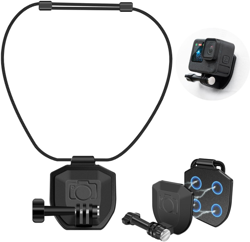 PROBEROS Bendable Neck Strap Camera Mount(Black)