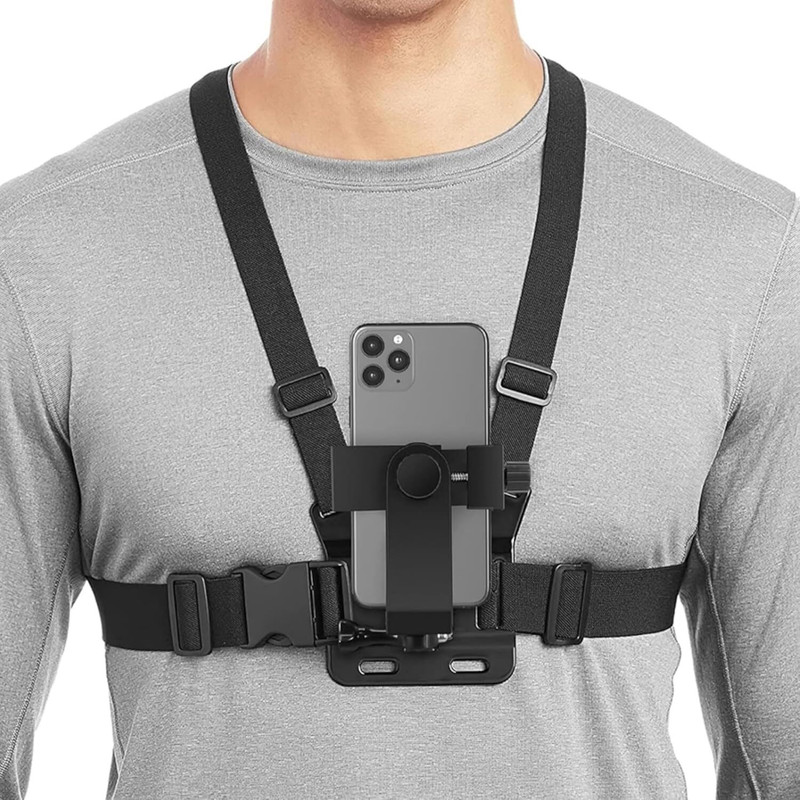 CHG Fixing Bracket Motorcycle Helmet Chin Fixing Holder (Chest Strap Mount) Bike Mobile Holder(Black)