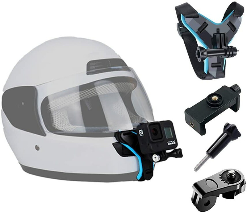 TECHNUV Helmet Jaw Clamp Camera Mount(Black, Sky Blue)