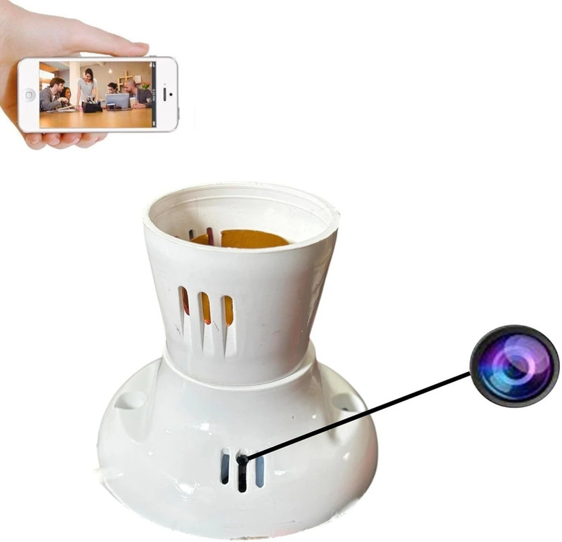 DENVY DENVY WiFi Bulb Holder Camera, Audio Video Recorder, Secret CCTV Camera for Home Security Camera(1 Channel)