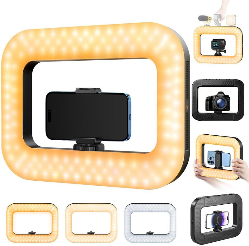 ZITRONIX Rechargeable LED Video Rig with Handheld Stabilizer Frame for Cameras LED Video Rig for Camera Phone Camera Rig