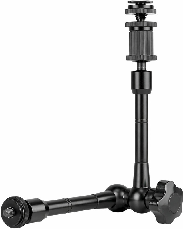 FIXERPRO 11"/28cm Adjustable Magic Arm with Ball Head, 1/4" Screws, Compatible with Camera Cage, Flash, LED Light, Microphone, Monitor, Max Load 1.5kg Camera Rig