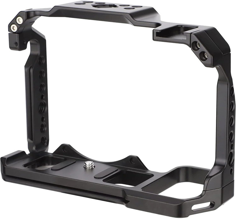 SUPERNIC ZV-E10 Camera Cage with Silicone Grip, 1/4" Threads, 3/8" ARRI Locating Holes Professional Cam Cage (N) for Nikon Z5/Z6/Z7/Z6II/Z7II Series Cameras Camera Rig
