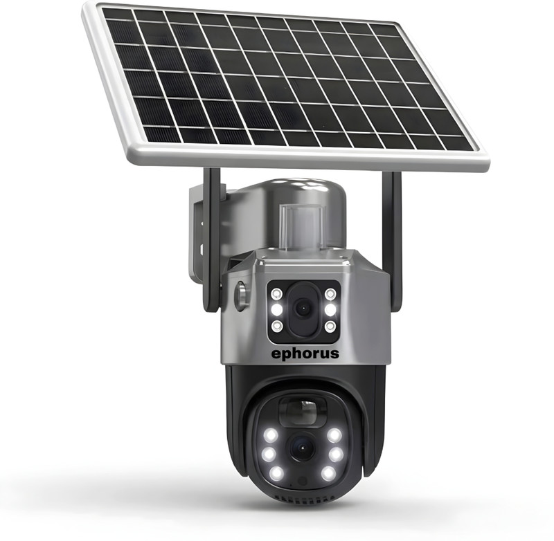ephorus Dual lens 4G solar Live view 2 way audio full HD 1080p SD card support camera 1 IP Camera Camera(White)