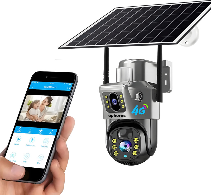 ephorus Full HD live view motion detection 4G sim card duel lens 1 IP Camera Camera(White)