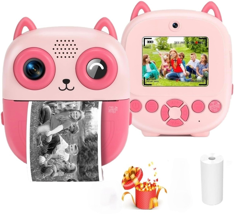 Zee Instant Camera and Thermal Zero Ink Printer Click Photos and Print Instantly Gift for Kids Instant Camera Instant Camera(Multicolor)