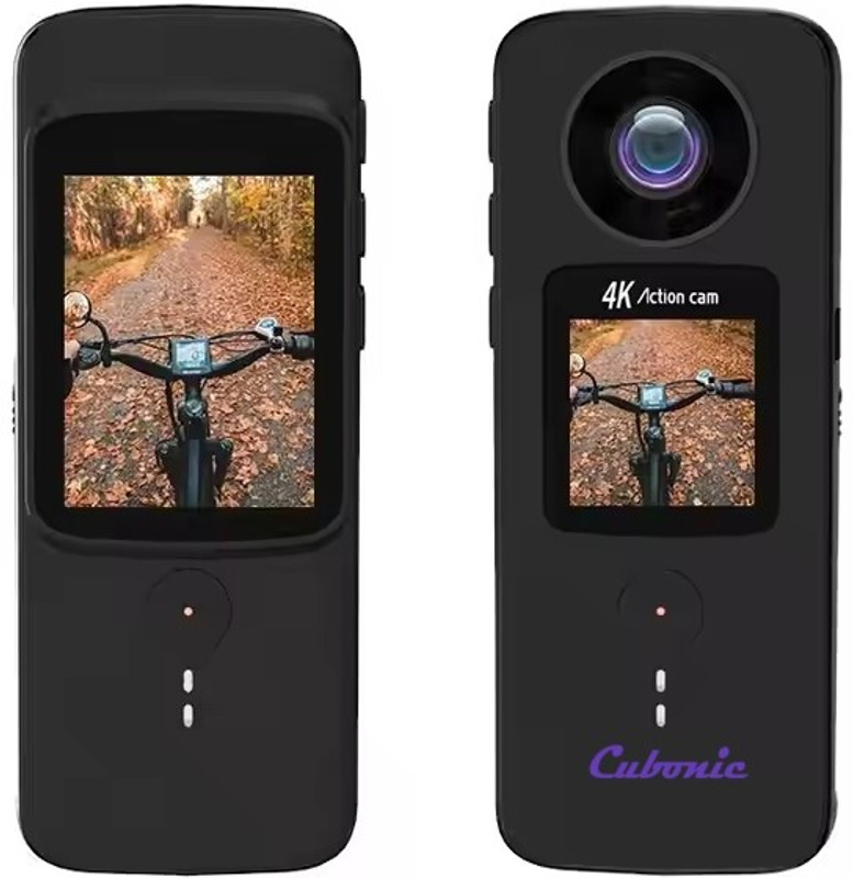 Cubonic 4K HD Dual Handheld Waterproof Camera Ultra Bright LCD Touch Screen Sports and Action Camera(Black, 20 MP)