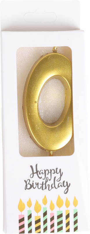 Quickoo 0 No. Numerical Golden celebration Candle(Gold, Pack of 1)