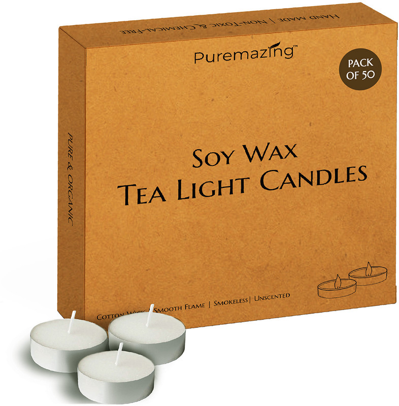 Puremazing Soy Wax Tealight Candles Set of 50