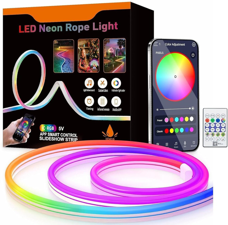 SKYBUCKET Music Sync Rope Light for Room, Gaming, Party, Diwali & Home Decoration Light Strip