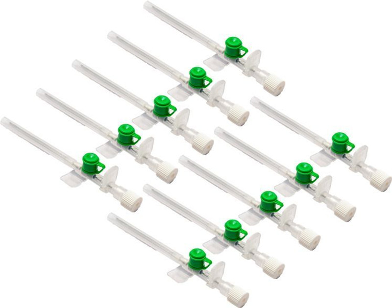 Lisamed IV Cannula With Wings & Injection Port 18G(Green) Intravenous  Cannula(Pack of 100)