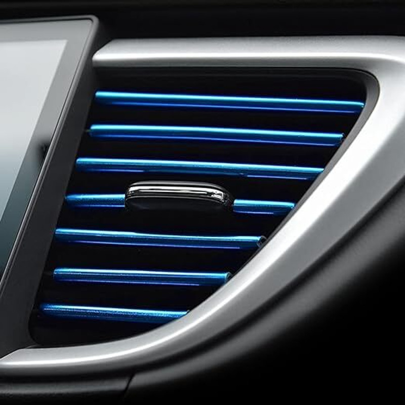 ABC Blue Car AC Vent Decoration Trim Strips Universal Dashboard Air Vent Styling Kit Car AC Belt(NA)