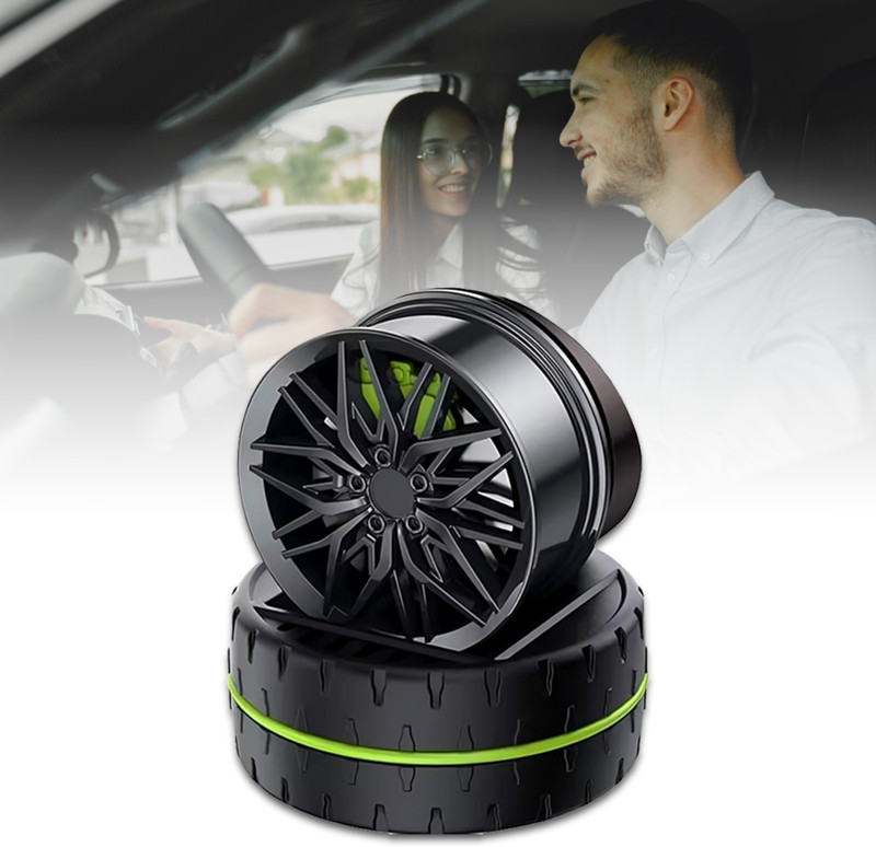 MIKANIX Solar Rotating Car Dashboard Air Freshener / Perfume with Green Wheel Design for Car Interior Decoration Accessories Air Purifier(Pack of 1)