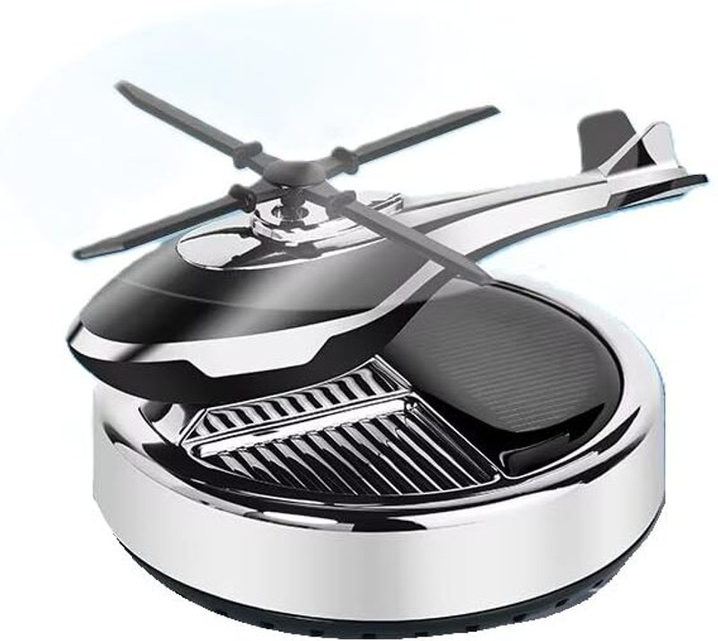 Augen Solar Helicopter M17 Silver Rotating Car Air Freshener – Eco Diffuser Car Air Purifier(Silver)