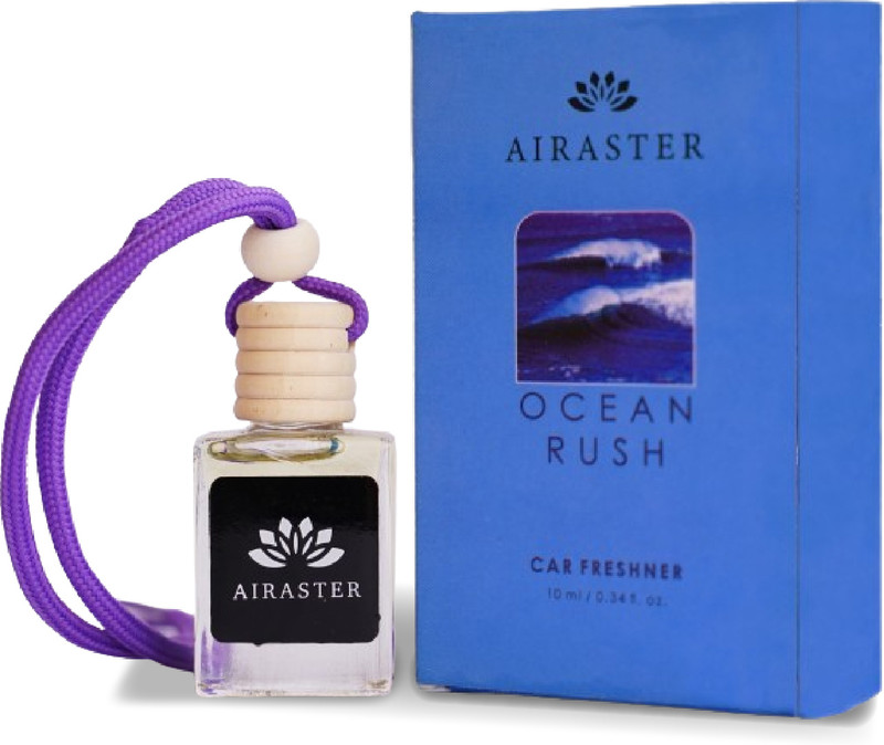 AIRASTER Car Air Freshener - Oceanrush - 10 ML Essential Oils Oceanrush Fragrance in Glass Bottle with Wooden Diffuser Lid Air Purifier(Pack of 1)