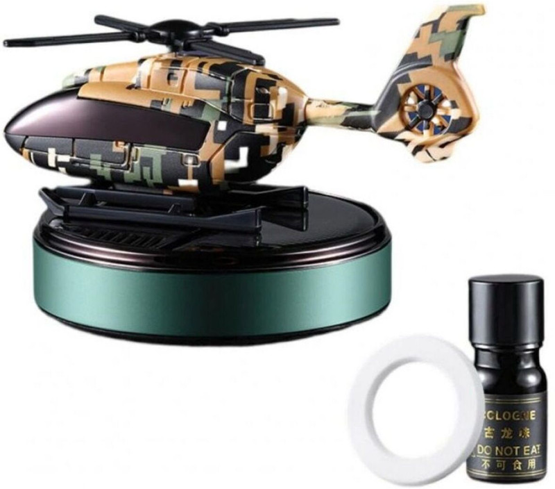 Caropethic Trending New Helicopter military alloy Solar Car Air Freshener Diffuser Air Purifier(Pack of 1)