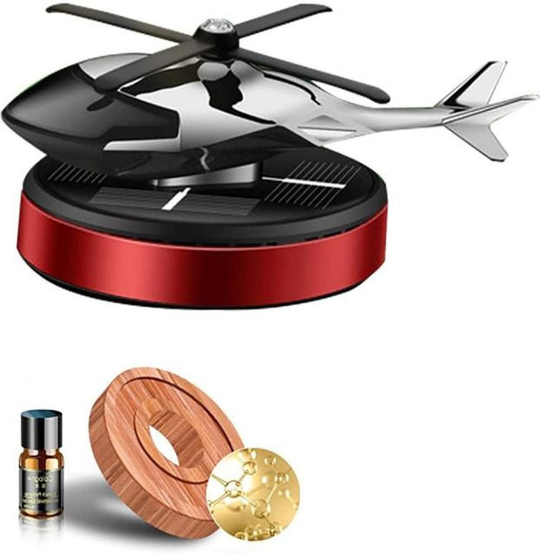 AMIRIDE RED Car Aroma Air Freshener Perfume Solar Power Helicopter Perfume Air Purifier(Pack of 1)