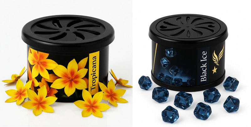 Litok Car Air Freshener Gel Combo – Tropicana & Black Ice Fragrance | Long-Lasting Air Purifier(Pack of 2)