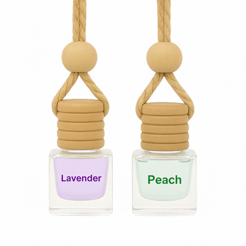 Fivora Lavender & Peach Hanging Perfume (8ml + 8ml) | Long Lasting Aroma | Premium Car, Home & Wardrobe Air Freshener | Natural Fragrance Diffuser Air Purifier(Pack of 2)