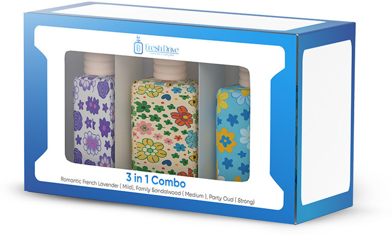 Freshdrive 3 in 1 Car Perfume Combo | Long Lasting Car Air Freshener | Pack of 3 Air Purifier(Pack of 3)