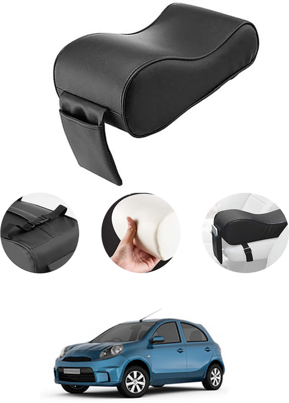 monolive Black Armrest Cover With Phone Holder Unique Shape For Car/Travelling-186 Car Armrest Cover